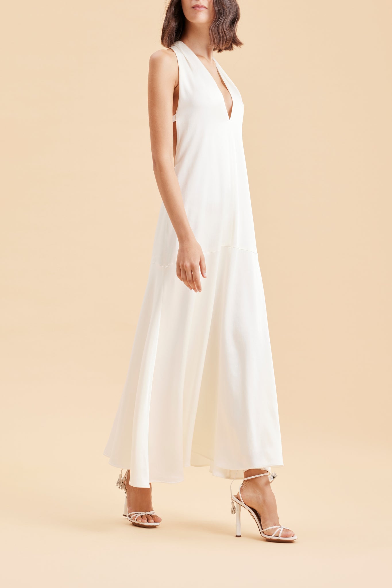 MIDI SLEEVELESS DRESS BACKLESS