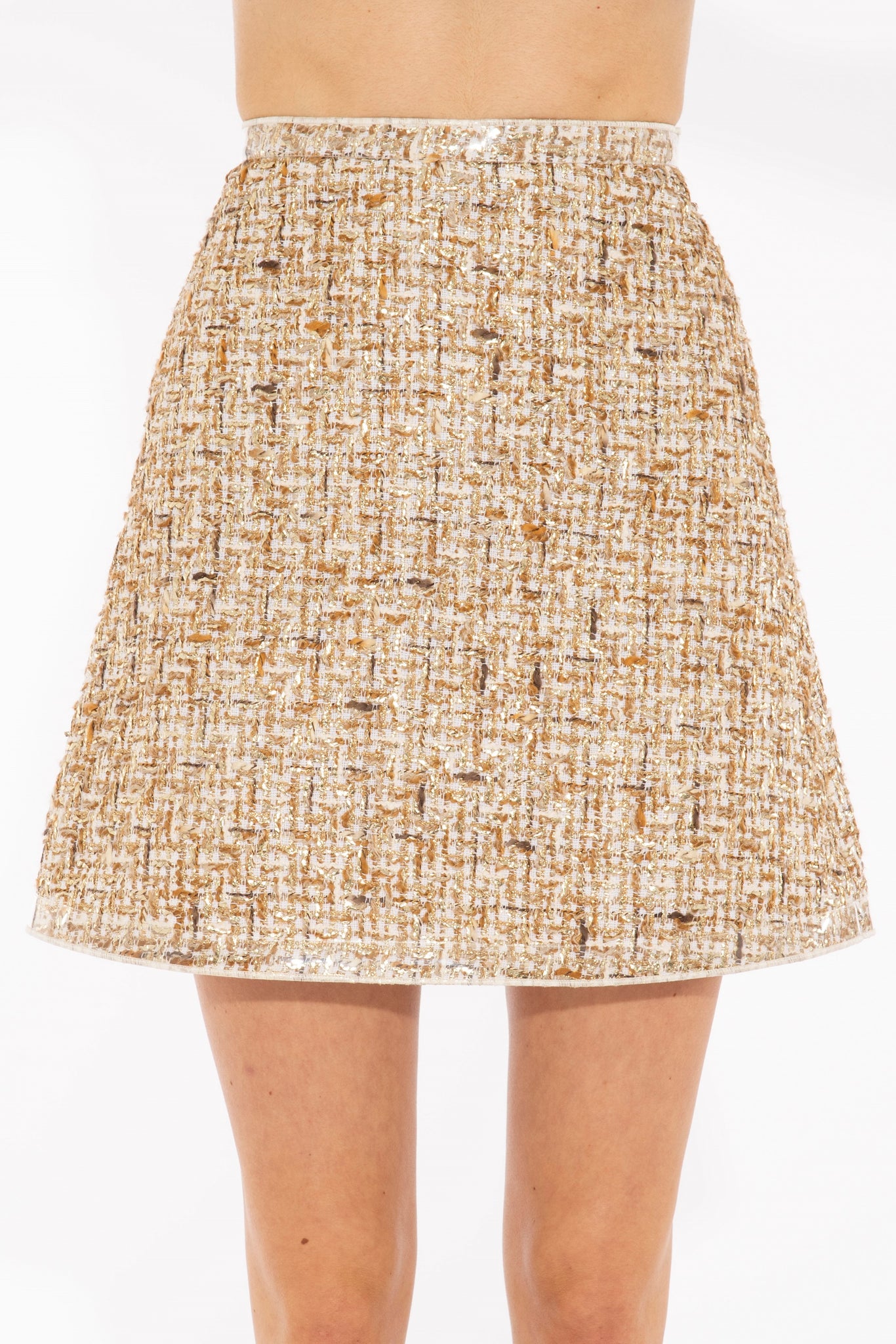 Golden Bouclé Skirt