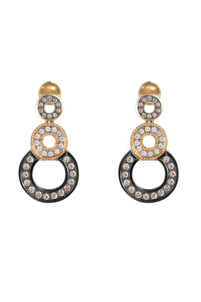 Earrings pink gold and diamonds